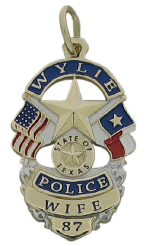 Custom Wyle, TX Police Officer badge pendant